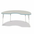 Jonti-Craft Berries Kidney Activity Table, 48 in. x 72 in., A-height, Freckled Gray/Coastal Blue/Gray 6423JCA131